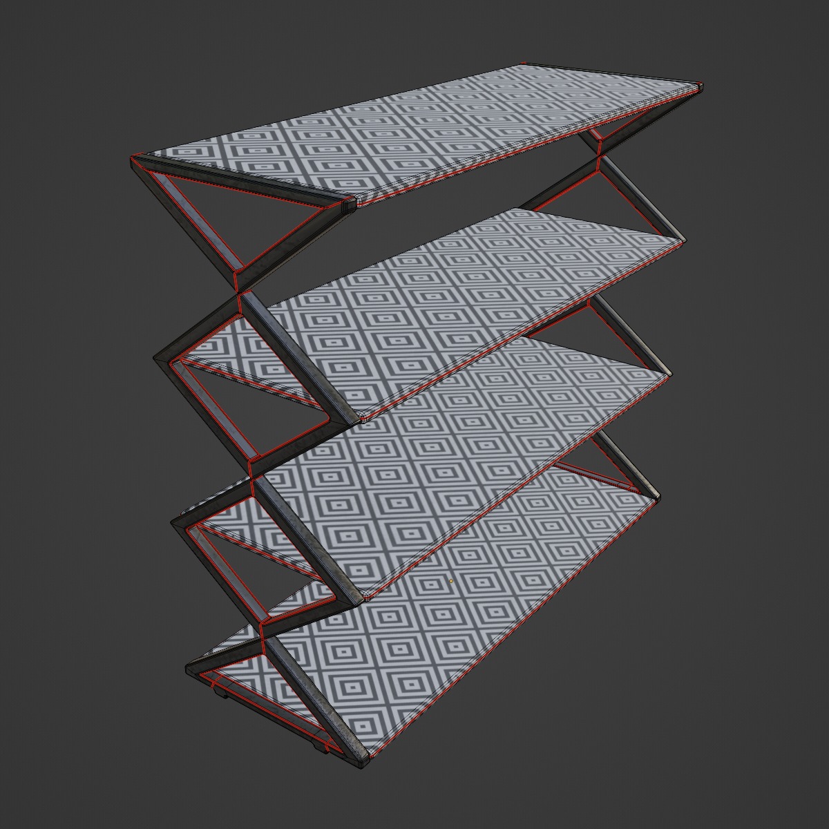 Shoe Rack 02 Low-poly 3D model_7