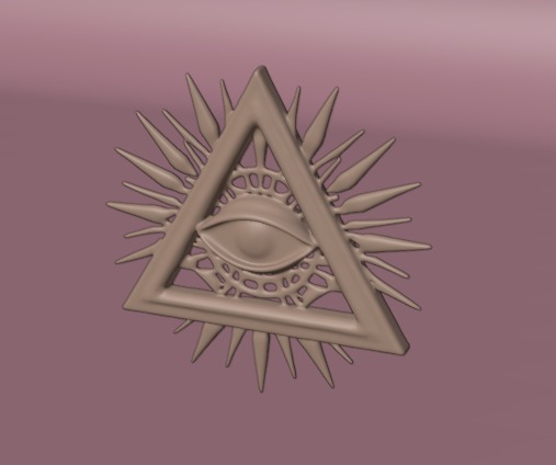 Realistic Foreseeing Eye Illuminati  Low-poly 3D model_2
