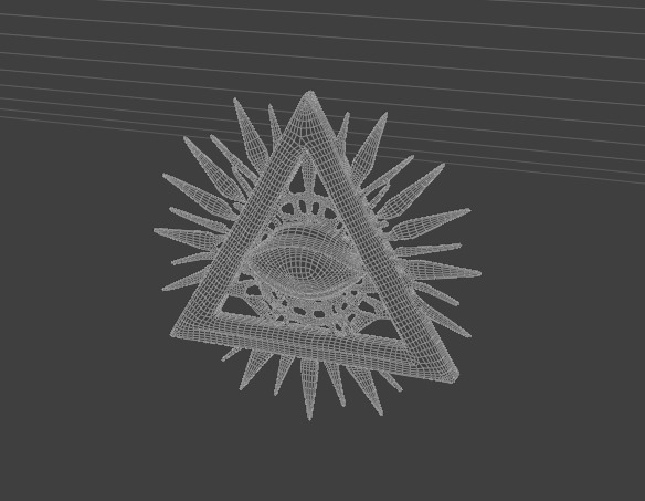 Realistic Foreseeing Eye Illuminati  Low-poly 3D model_5