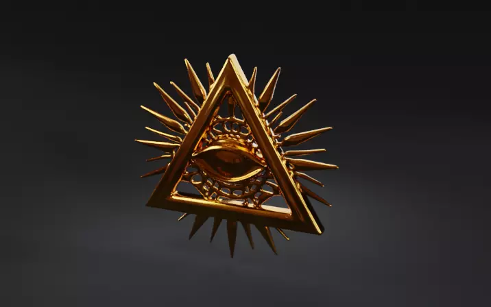 Realistic Foreseeing Eye Illuminati  Low-poly 3D model_0