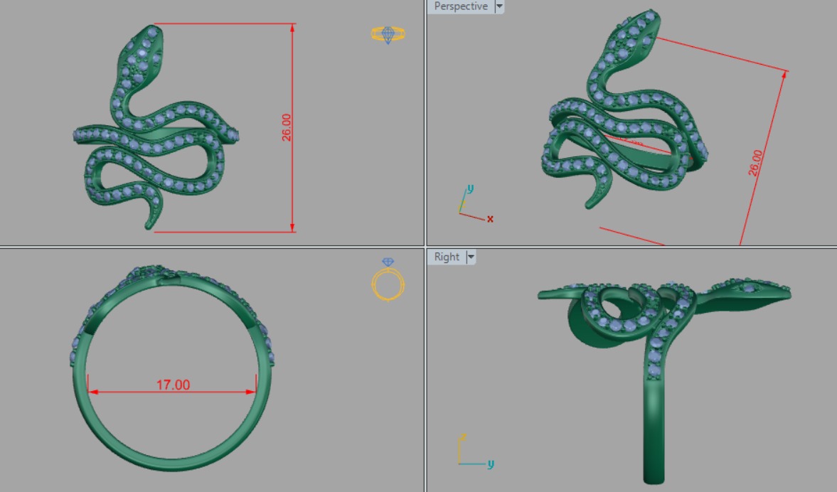 SNAKE RING 3D print model_5