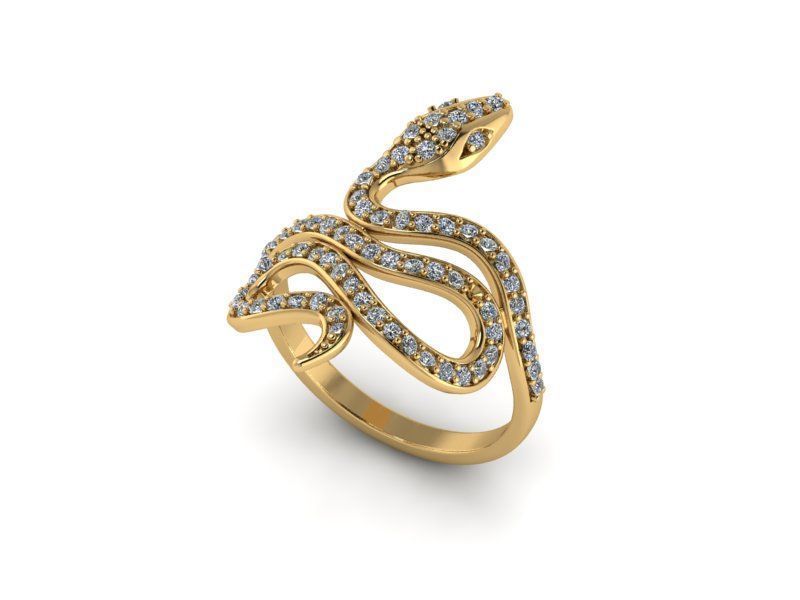 SNAKE RING 3D print model_3