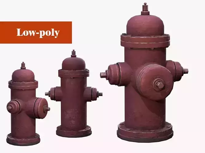 hydrant  Low-poly textured 