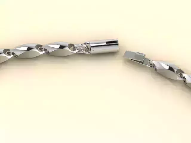 BARREL CLASP LOCK WITH DESIGNED CHAIN LINK 3D print model