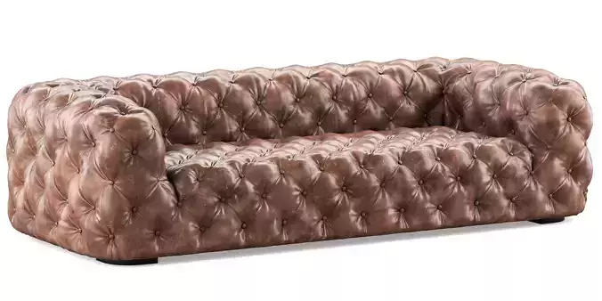 Vintage Brown Leather Chesterfield Sofa
