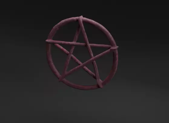 Pentagram knotted Symbol Low-poly 3D model_0