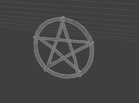 Pentagram knotted Symbol Low-poly 3D model_2