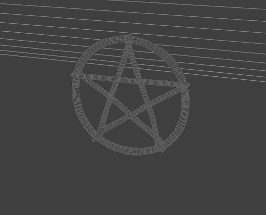 Pentagram knotted Symbol Low-poly 3D model_4