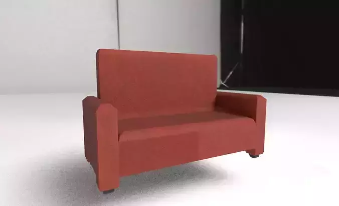 3D Model Low Poly Large Sofa