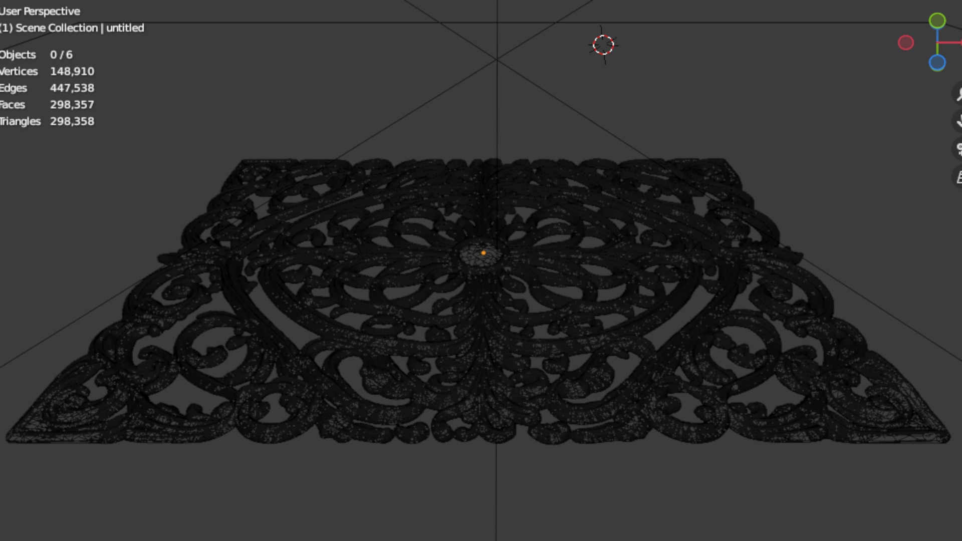 Classic decor ornament carved 57 3D model_7