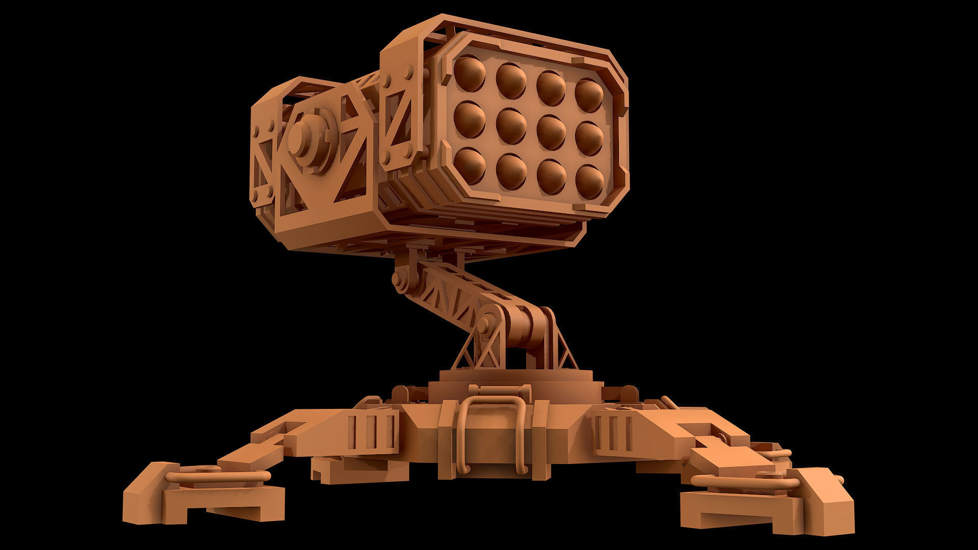Missile Launcher 1 - Clay 3D model_4