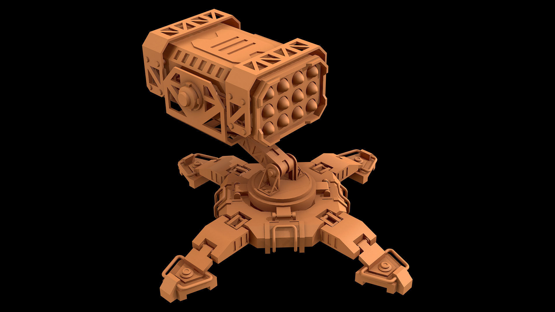Missile Launcher 1 - Clay 3D model_5