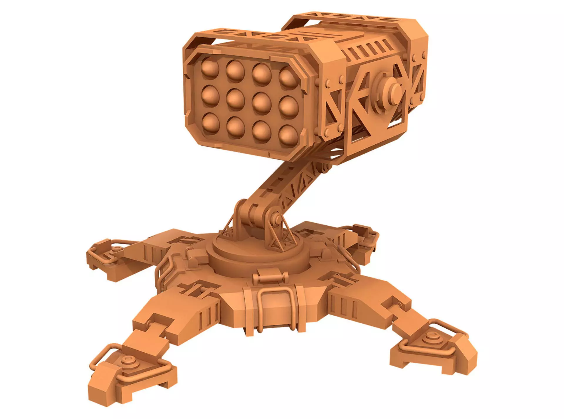 Missile Launcher 1 - Clay 3D model_0