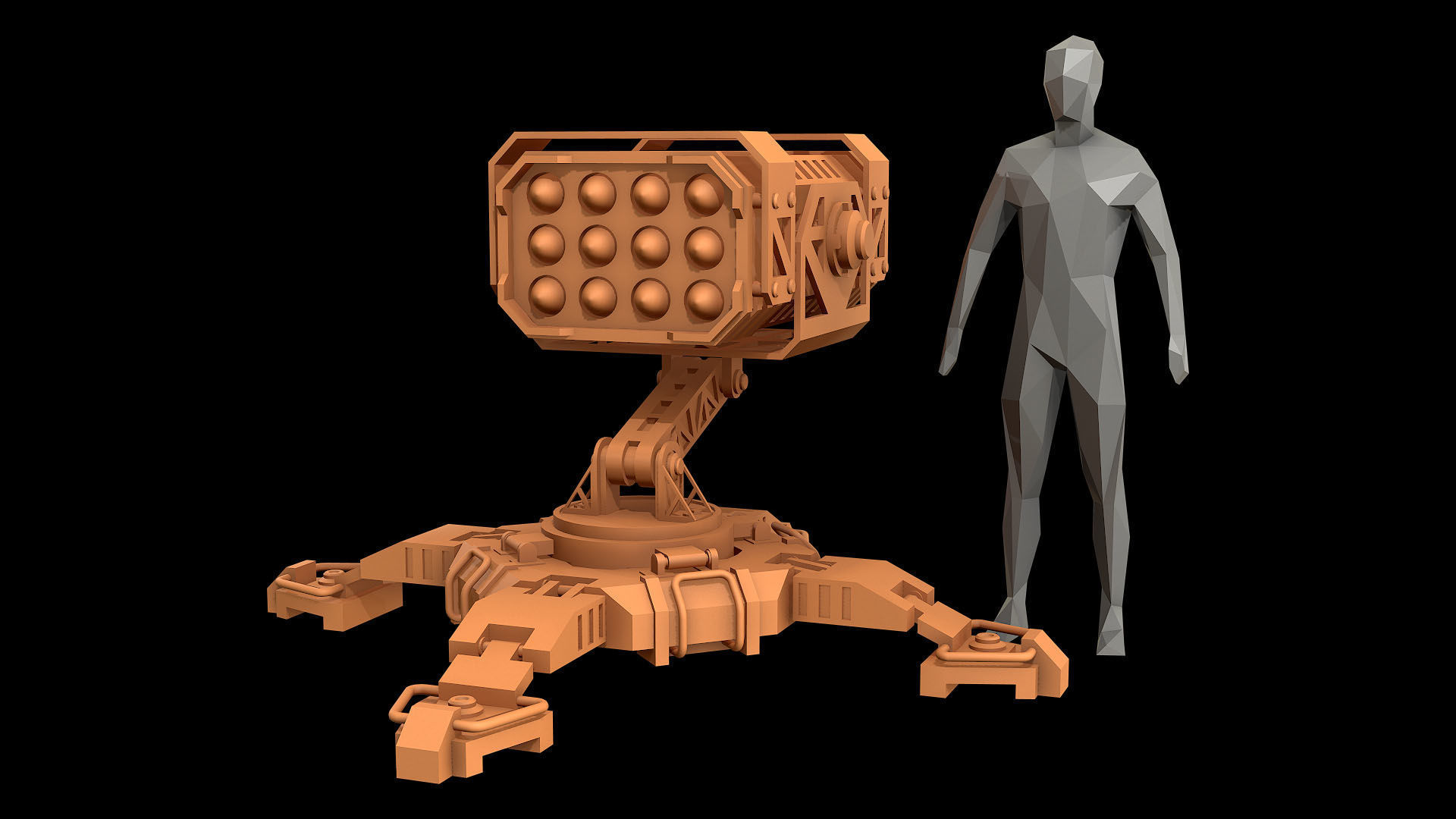 Missile Launcher 1 - Clay 3D model_7