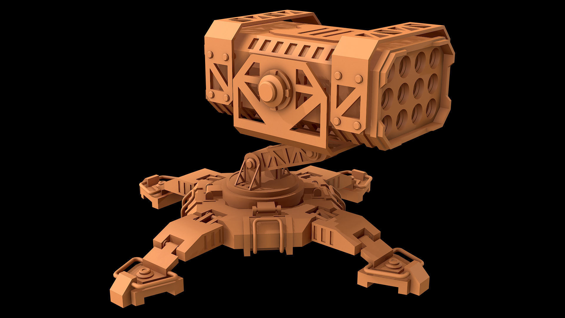Missile Launcher 1 - Clay 3D model_2