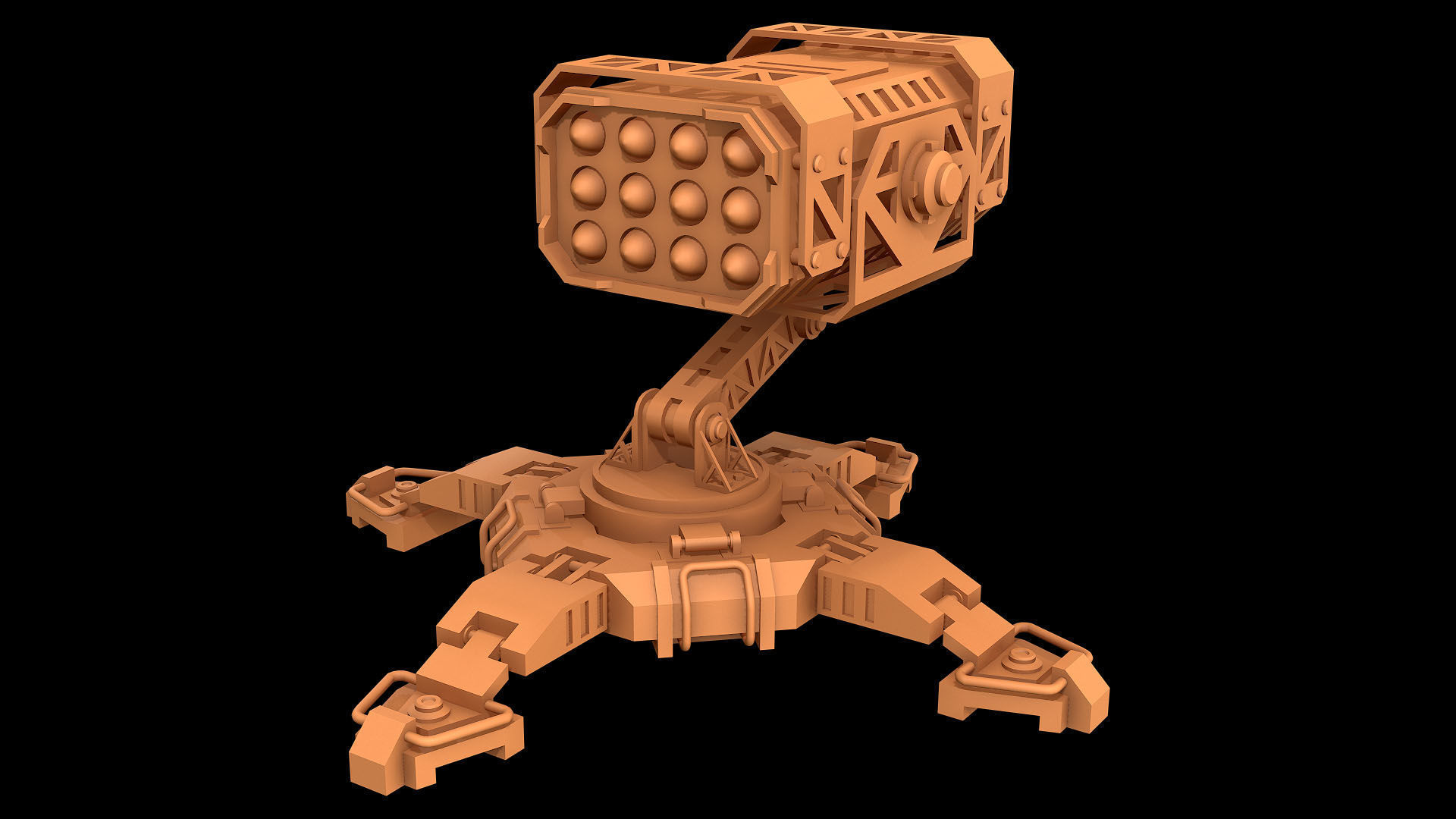 Missile Launcher 1 - Clay 3D model_1