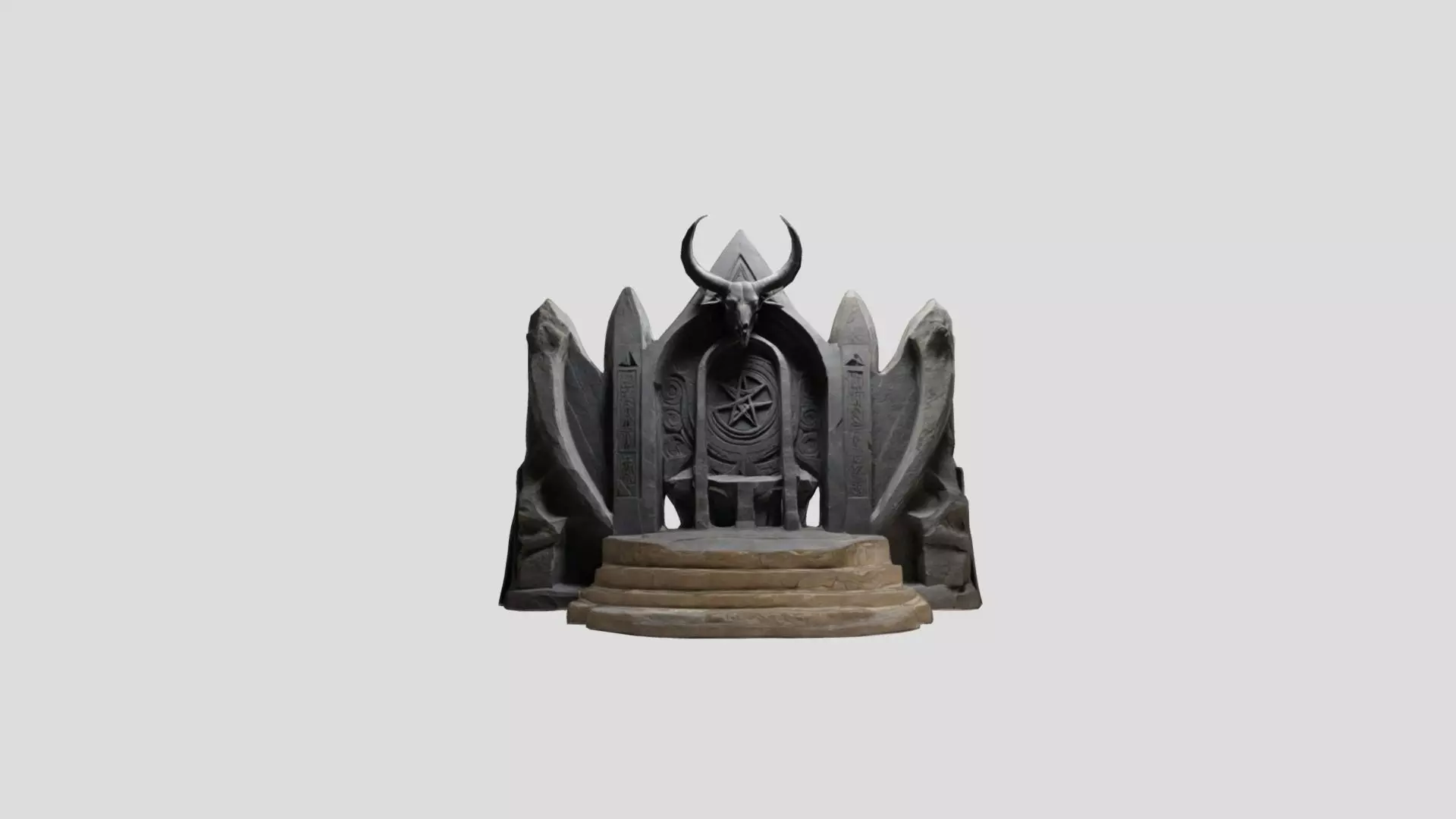 Medieval Modular Wall Altar Stone Low-poly 3D model