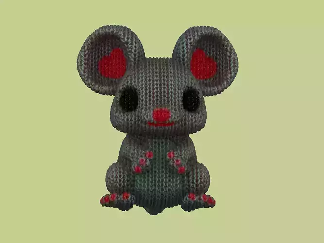 Cute Knitted Rat Model 3D print model