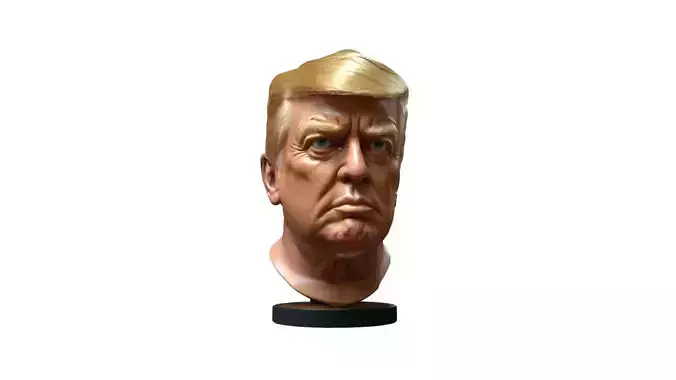 Donald Trump Head Bust Low-poly 3D model