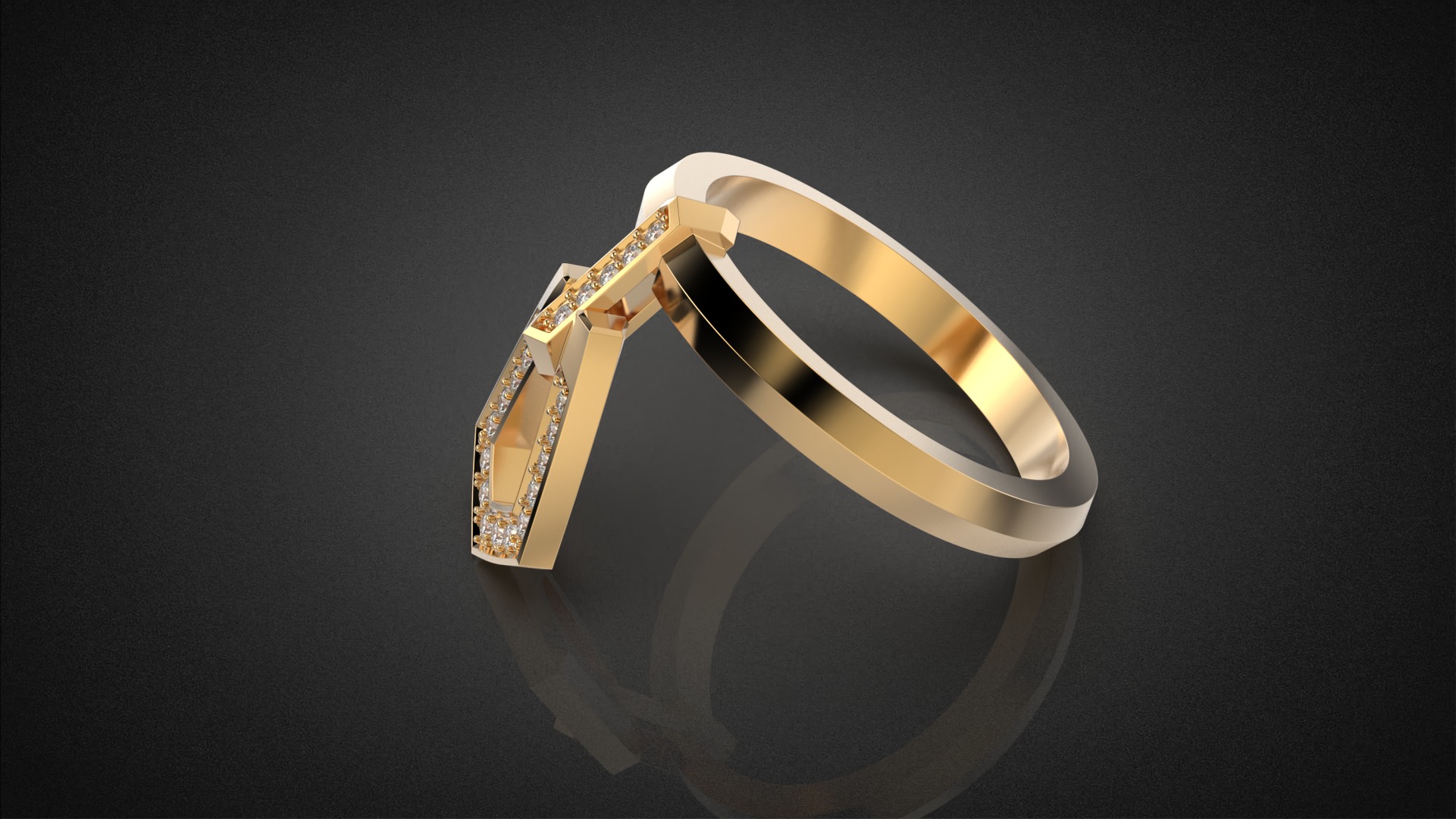 Fashion movable Chains ring all sizes R55 3D print model_7