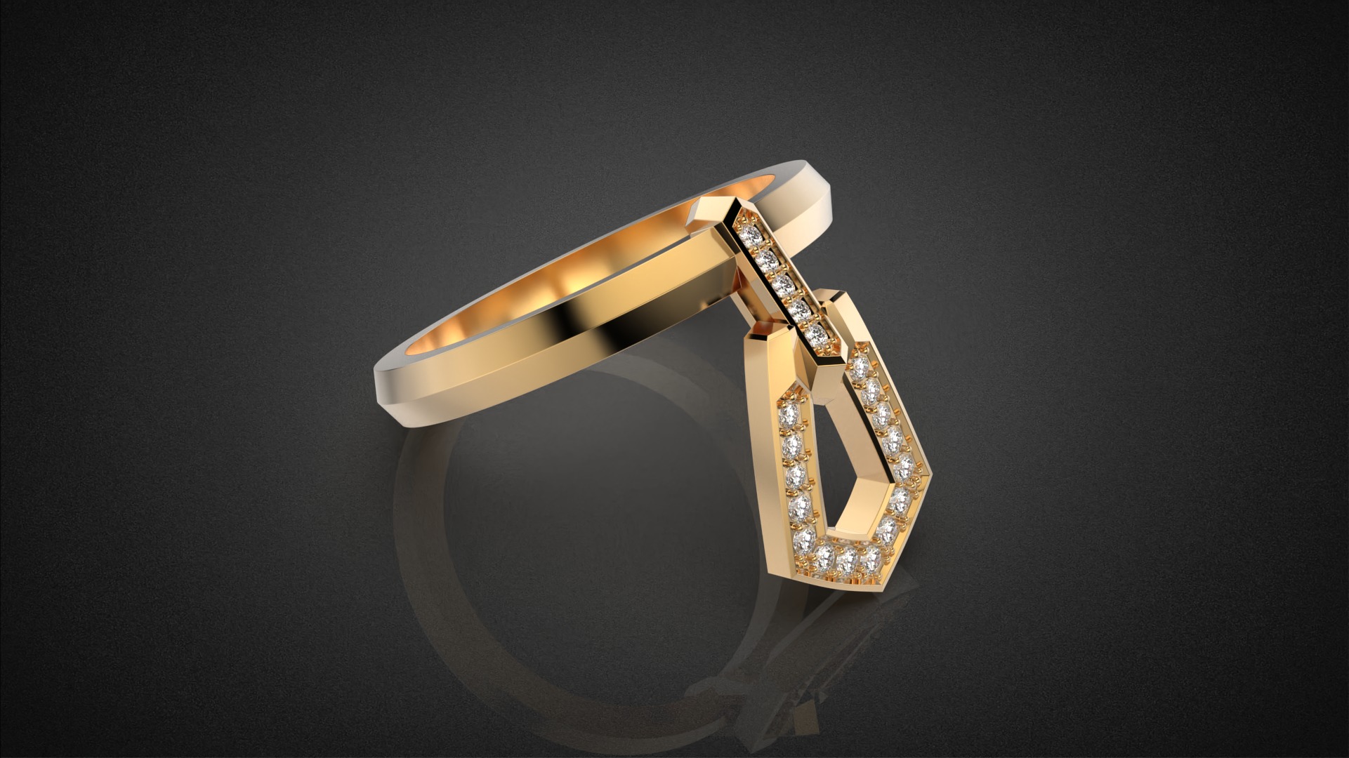 Fashion movable Chains ring all sizes R55 3D print model_13