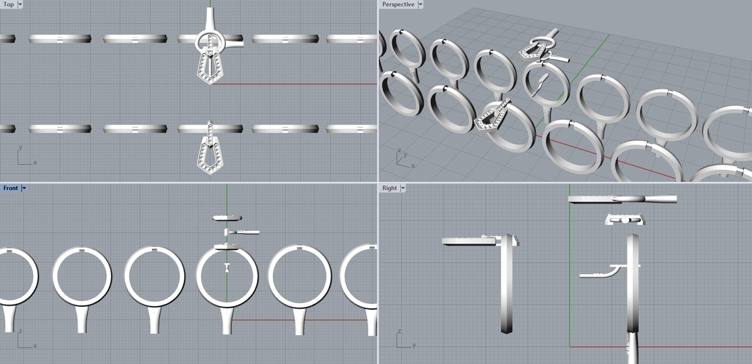 Fashion movable Chains ring all sizes R55 3D print model_3
