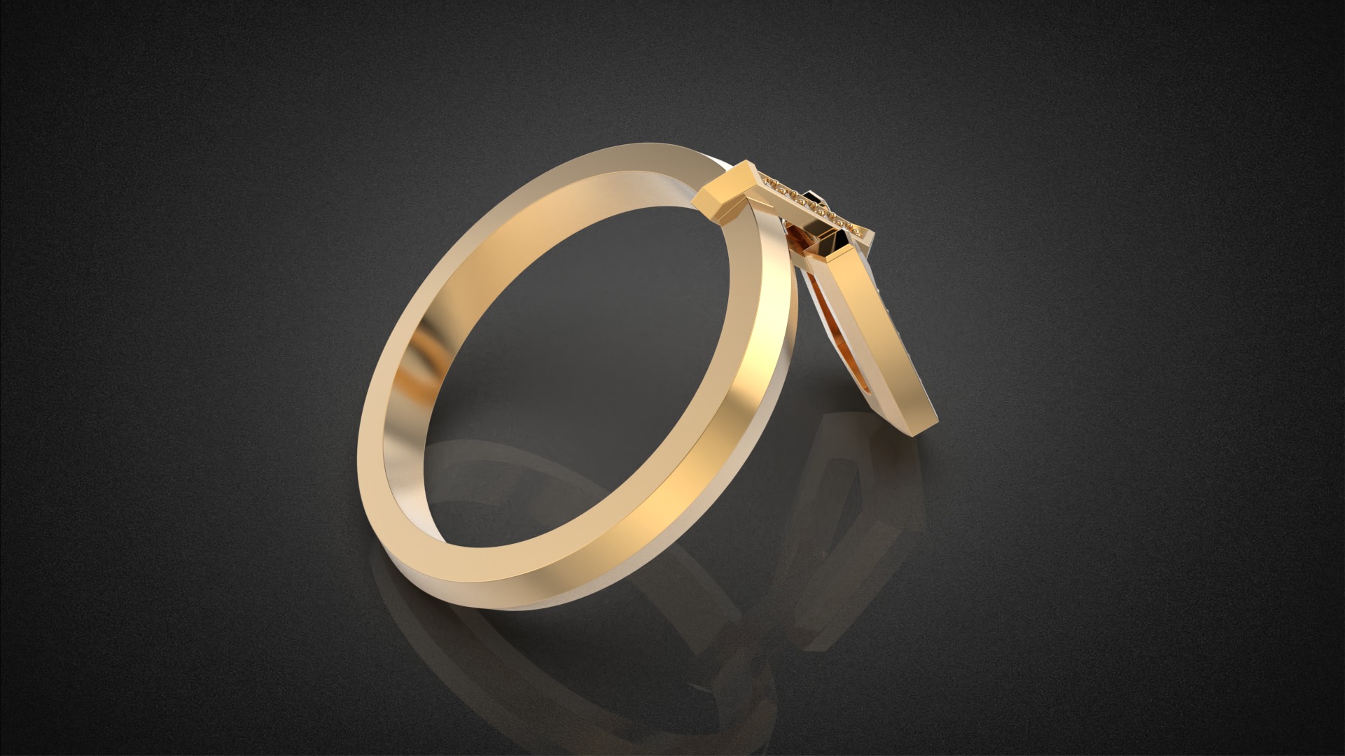 Fashion movable Chains ring all sizes R55 3D print model_11