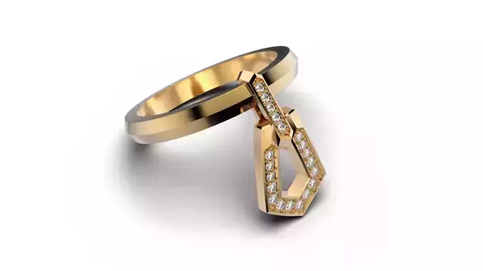 Fashion movable Chains ring all sizes R55 3D print model