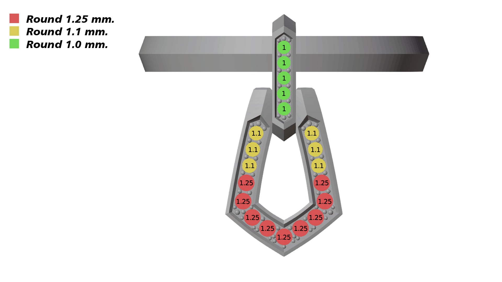Fashion movable Chains ring all sizes R55 3D print model_24