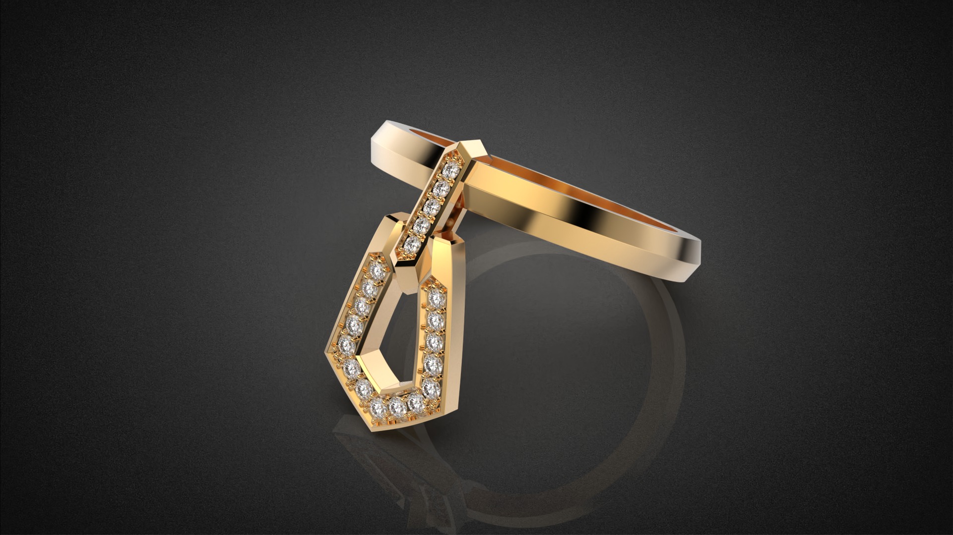 Fashion movable Chains ring all sizes R55 3D print model_6