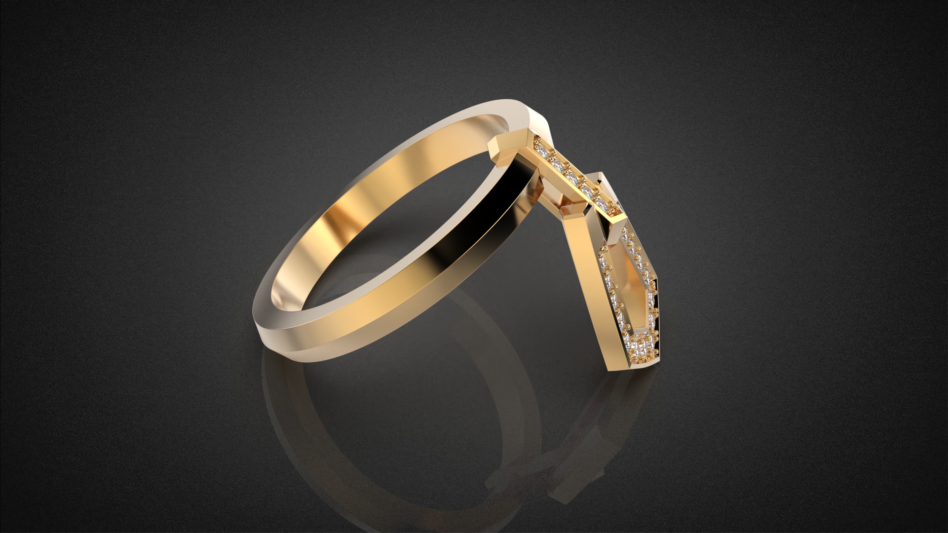 Fashion movable Chains ring all sizes R55 3D print model_12