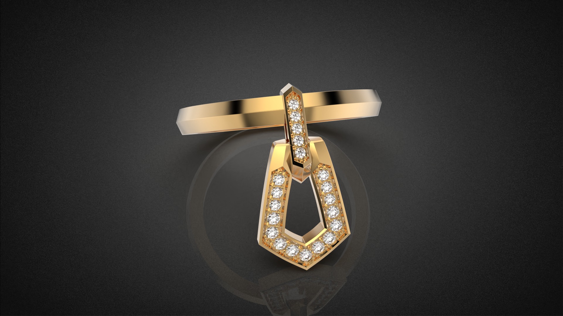 Fashion movable Chains ring all sizes R55 3D print model_5