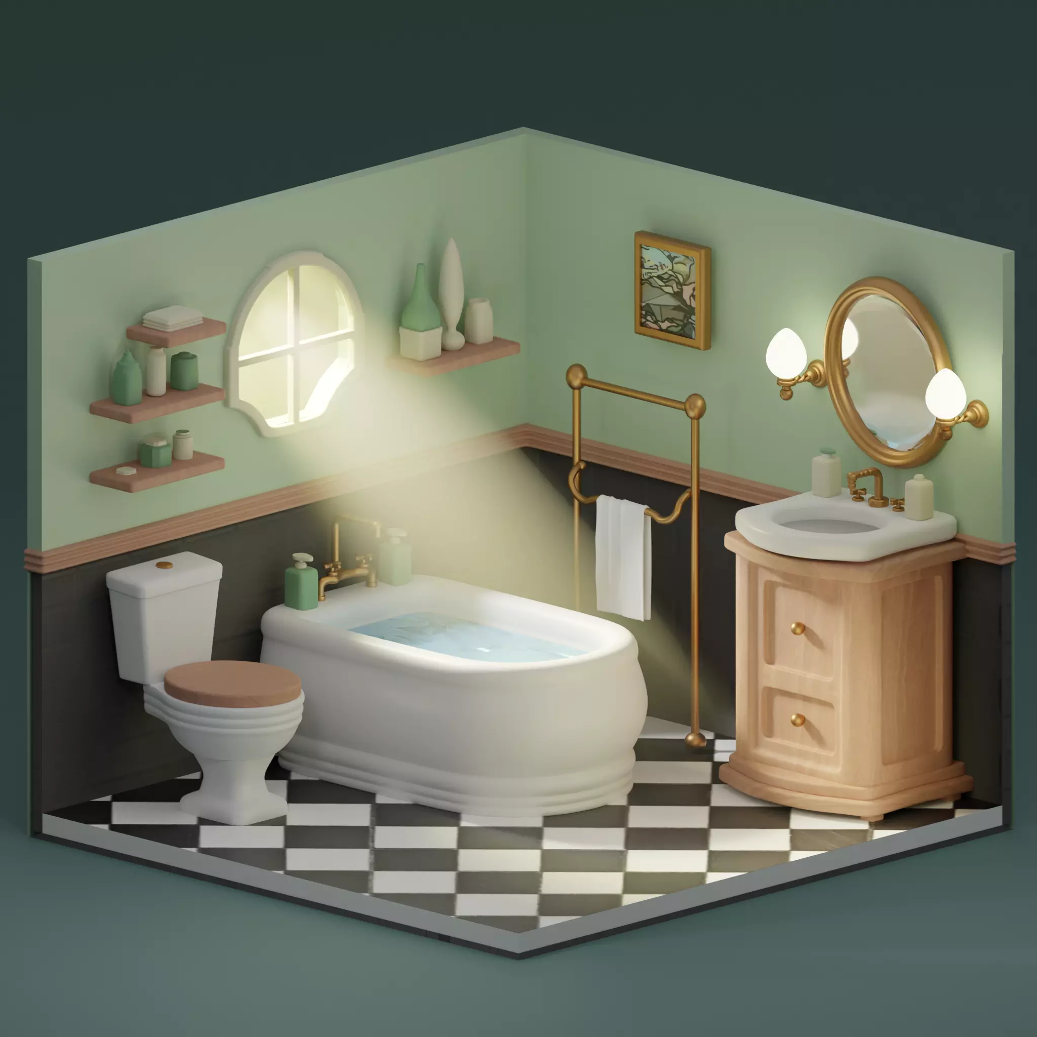 Cozy Bathroom Free 3D model