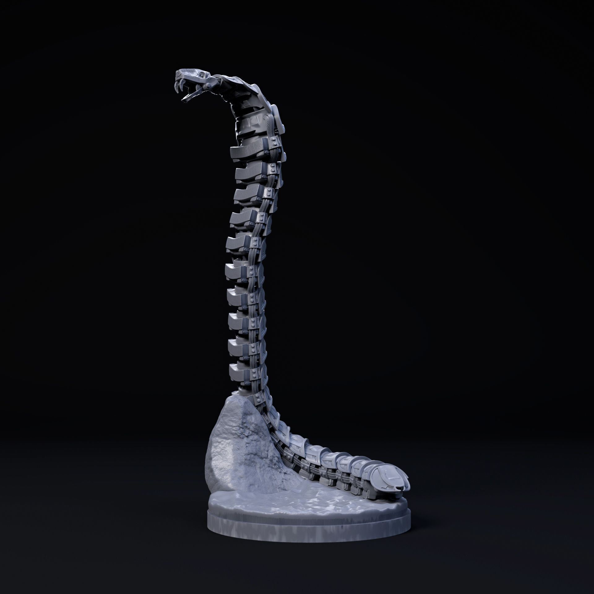 Cobra mecha robot 32mm scale pre-supported snake 3D print model_1