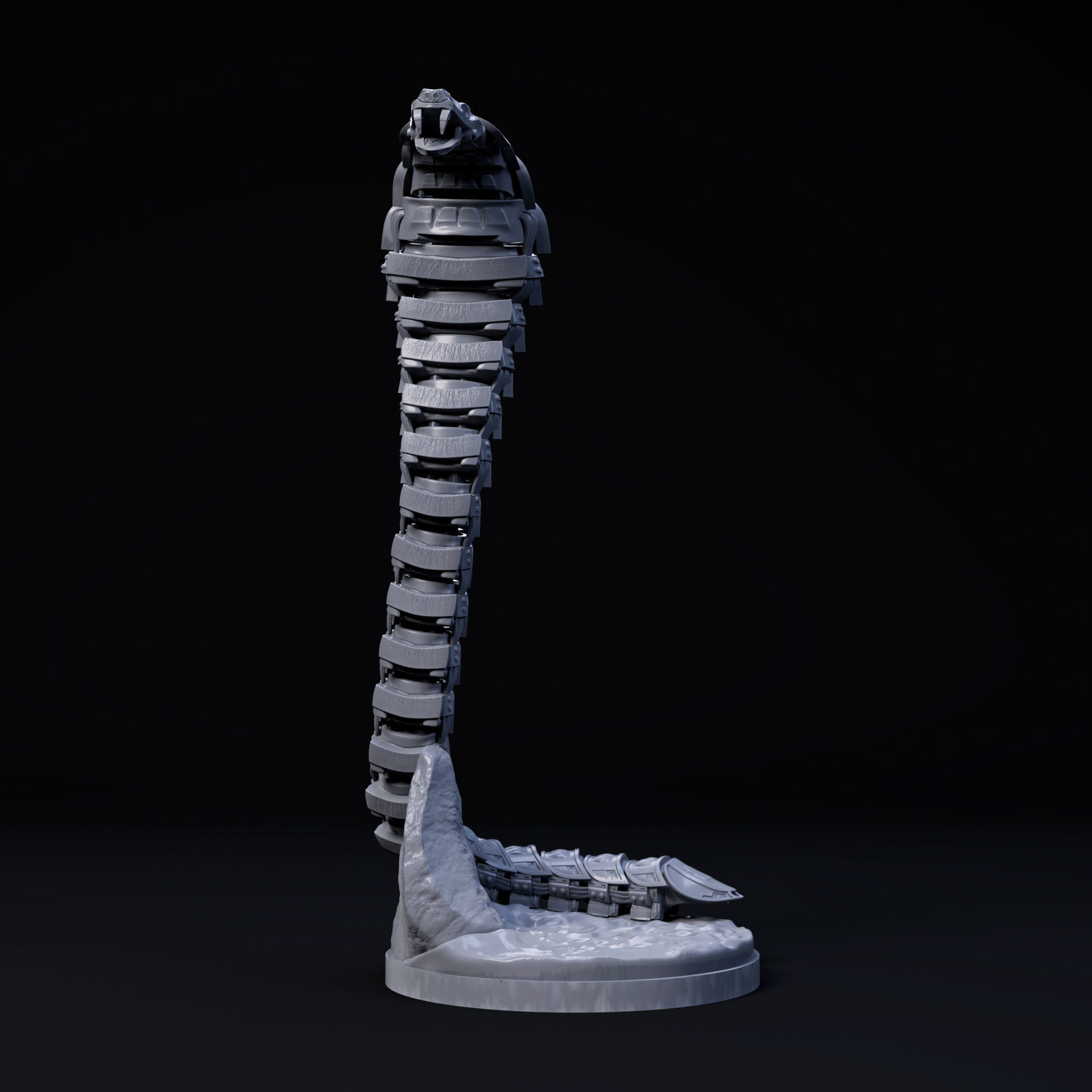 Cobra mecha robot 32mm scale pre-supported snake 3D print model_4