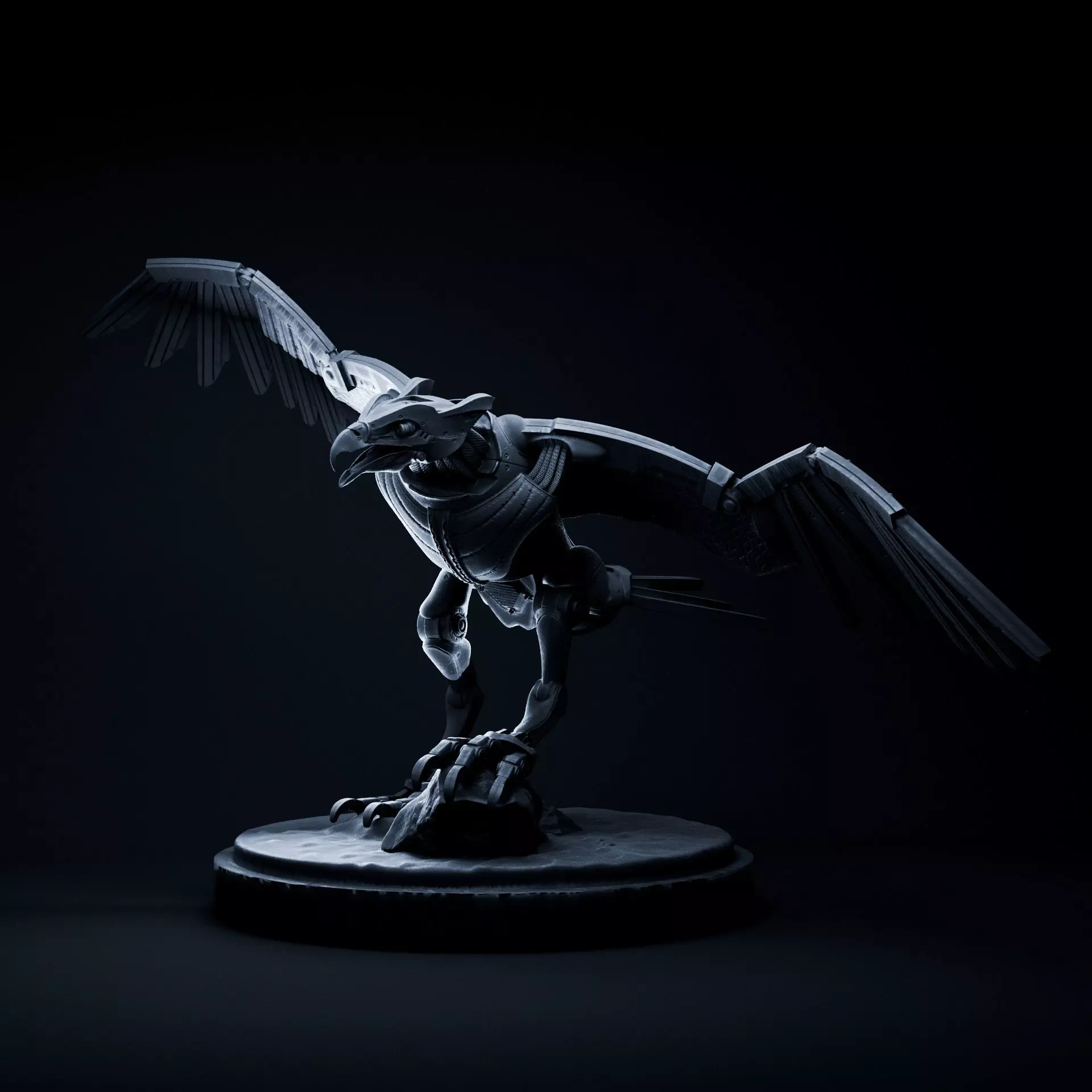 Eagle mecha robot 32mm scale pre-supported bird 3D print model_0