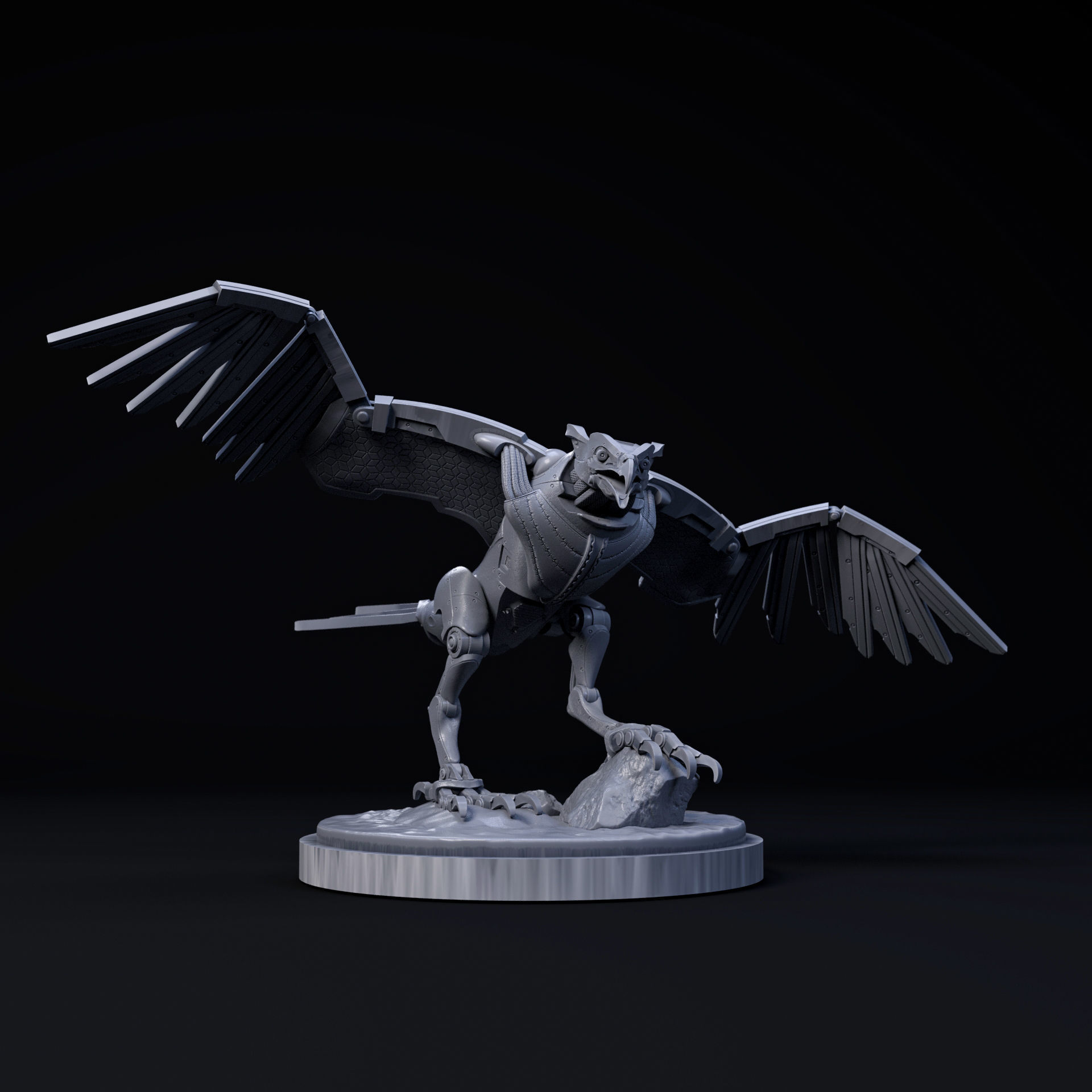 Eagle mecha robot 32mm scale pre-supported bird 3D print model_1