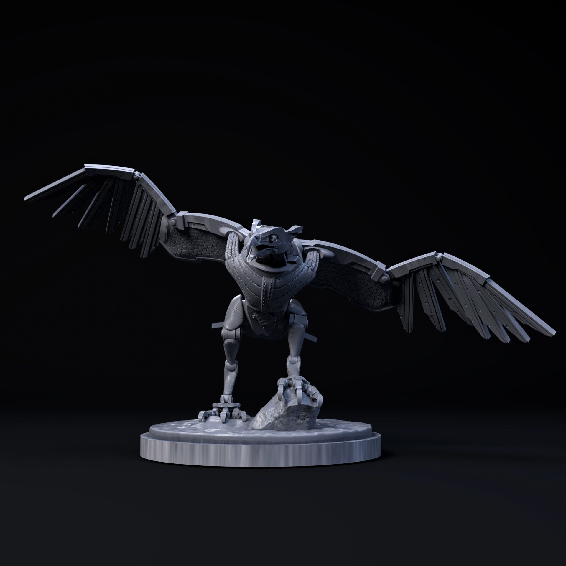 Eagle mecha robot 32mm scale pre-supported bird 3D print model_2
