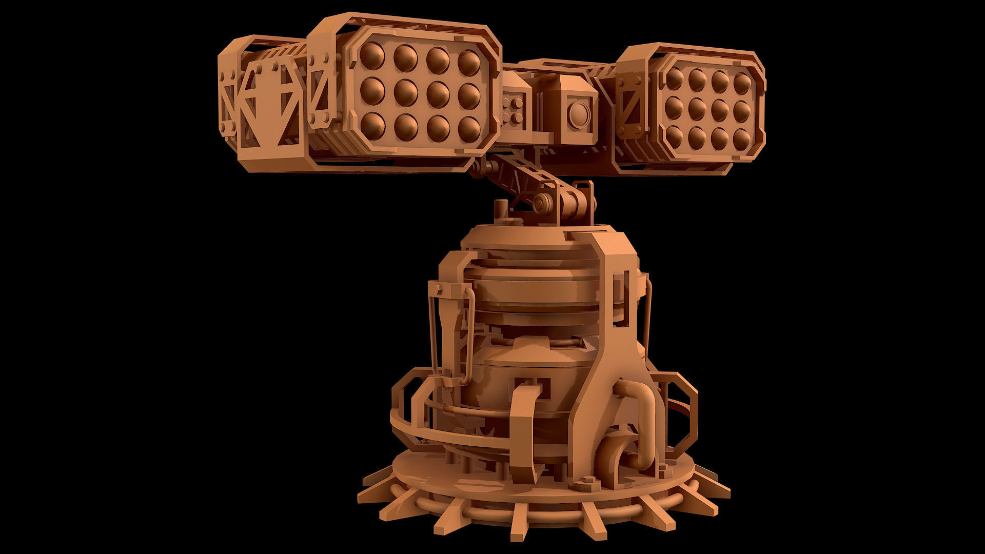 Missile Launcher 2 - Clay 3D model_4