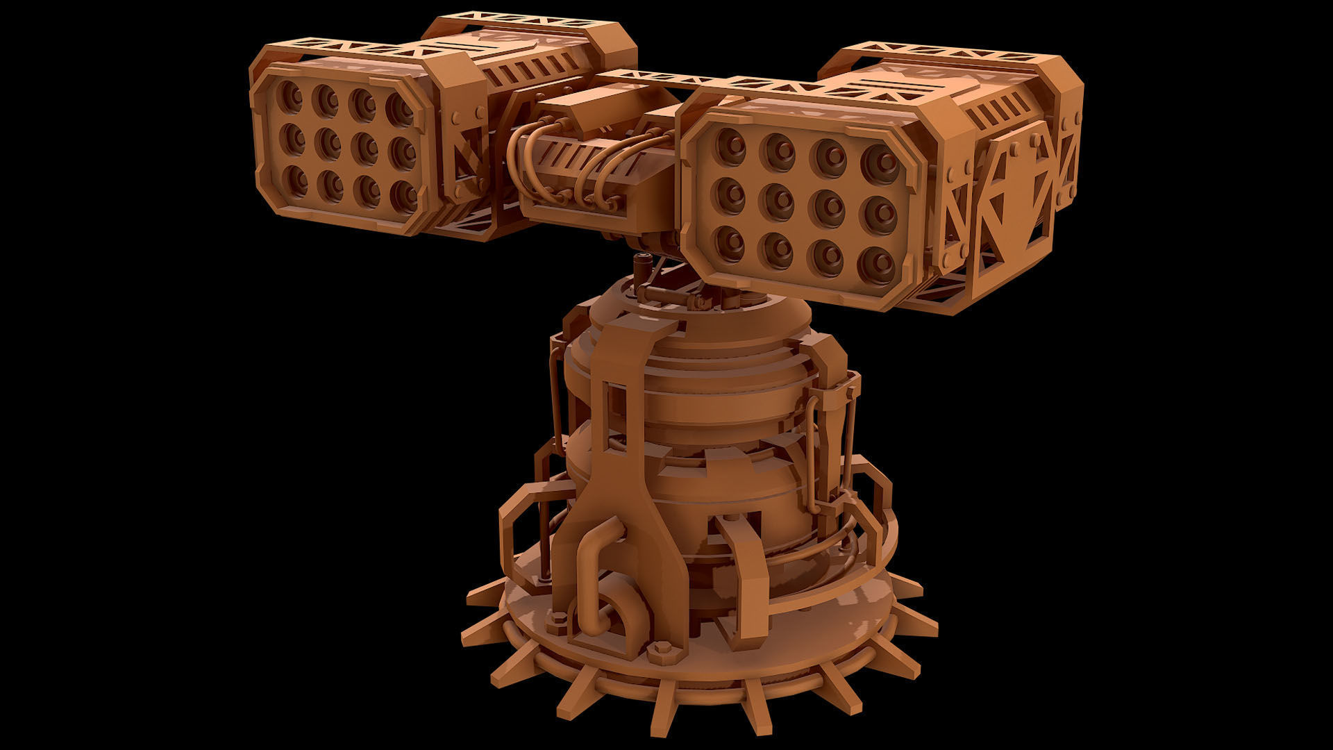 Missile Launcher 2 - Clay 3D model_3