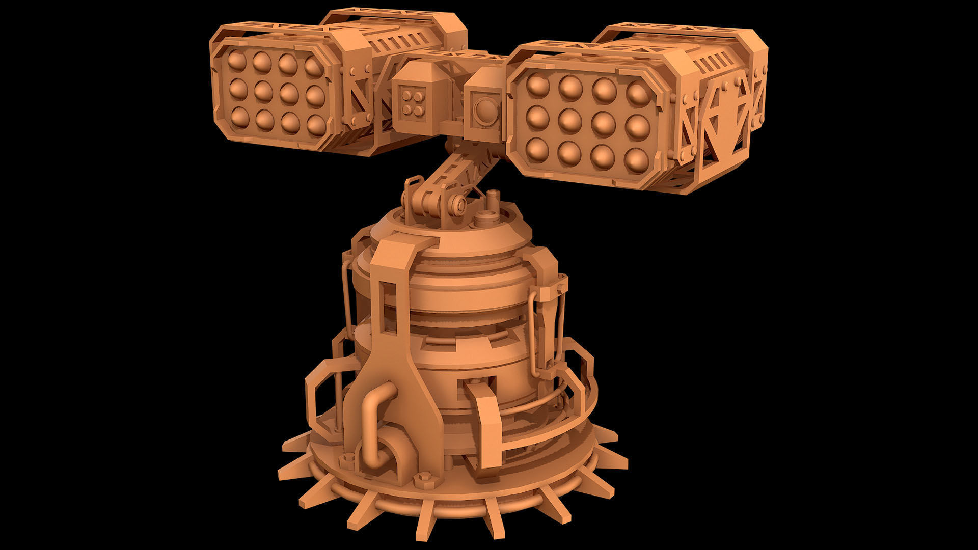 Missile Launcher 2 - Clay 3D model_1