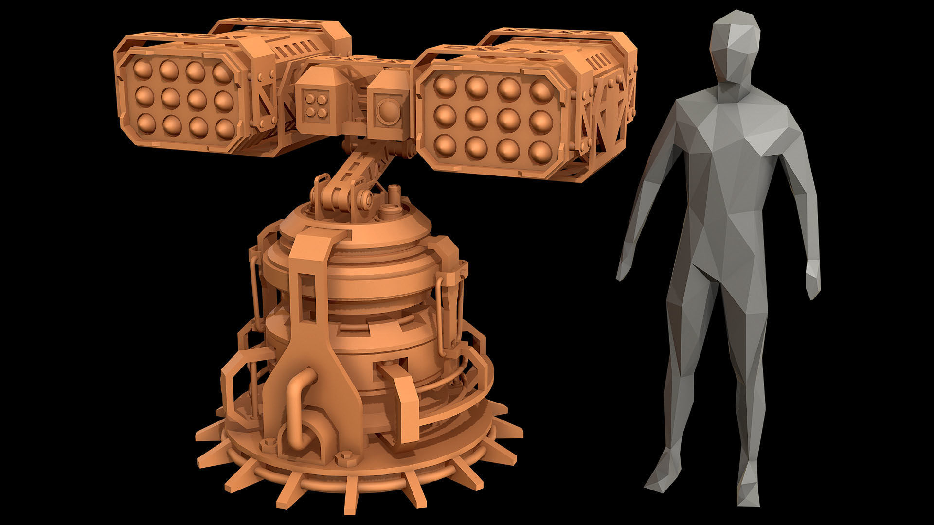 Missile Launcher 2 - Clay 3D model_7