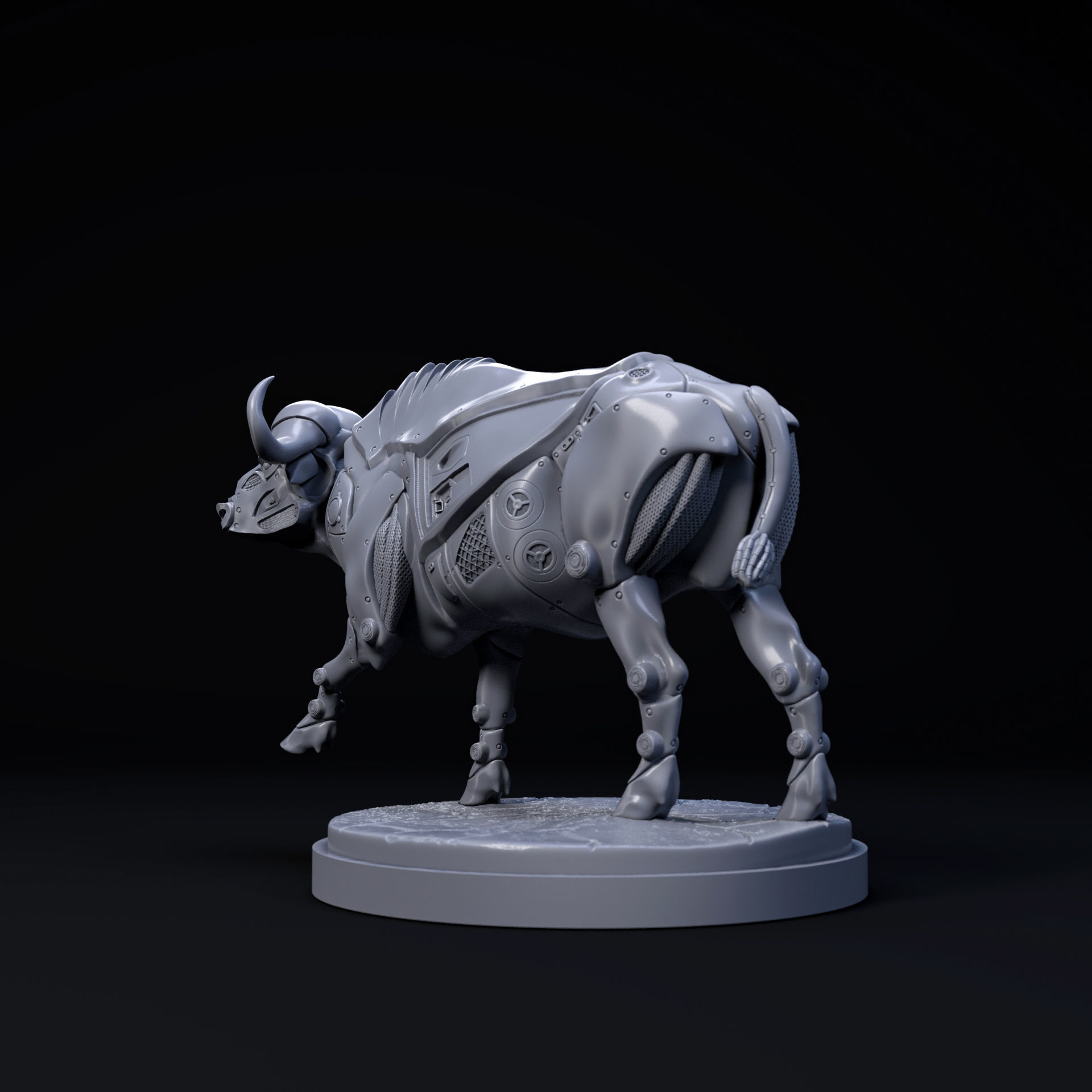 Cape Buffalo mecha robot - pre-supported 3D print model_2
