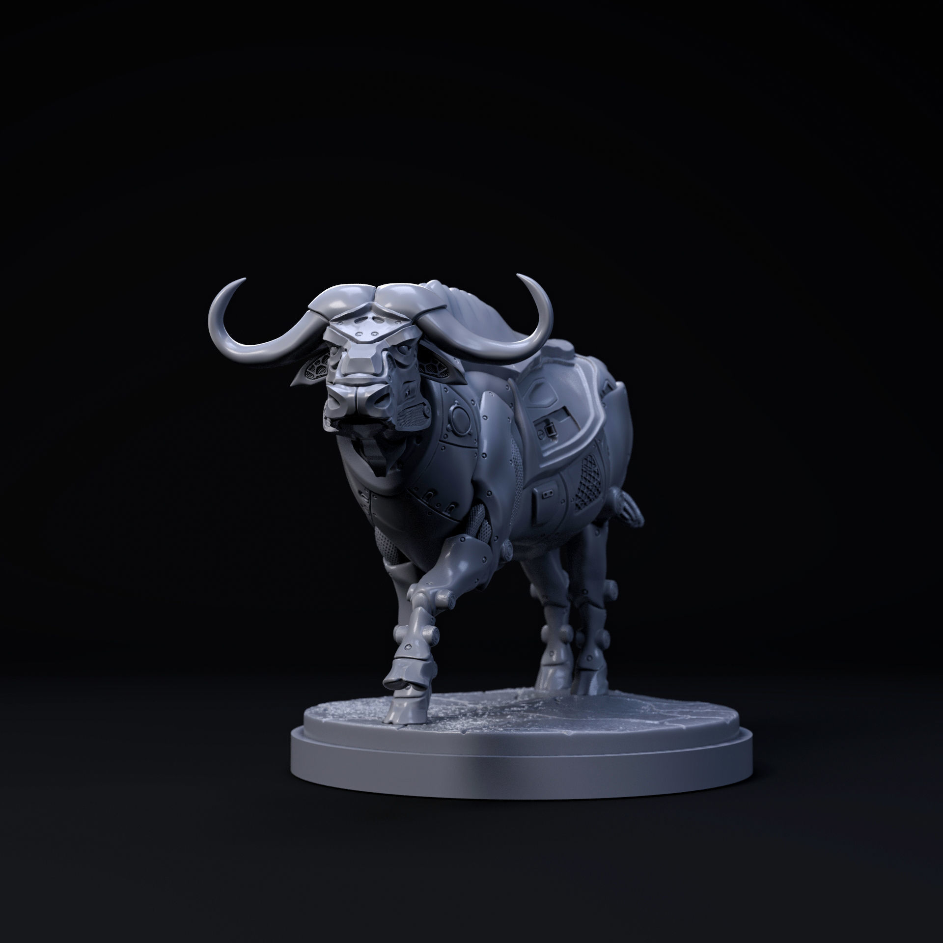 Cape Buffalo mecha robot - pre-supported 3D print model_4