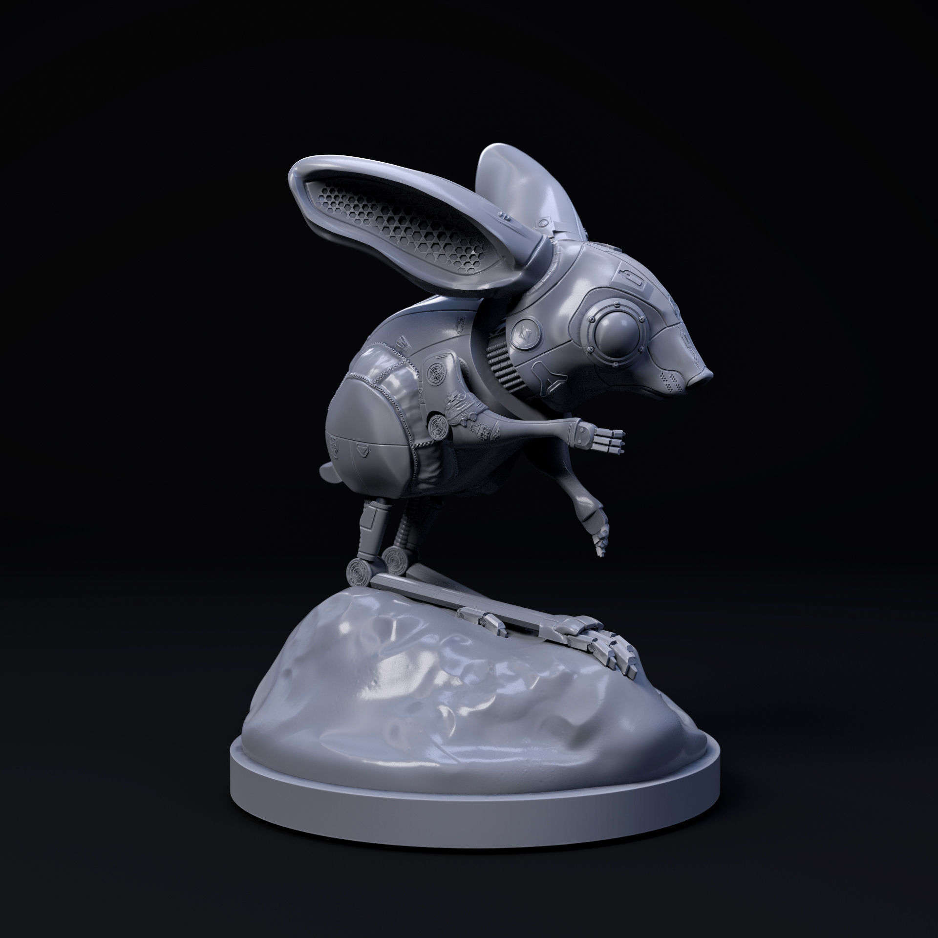 Jerboa mecha robot 32mm scale pre-supported 3D print model_5