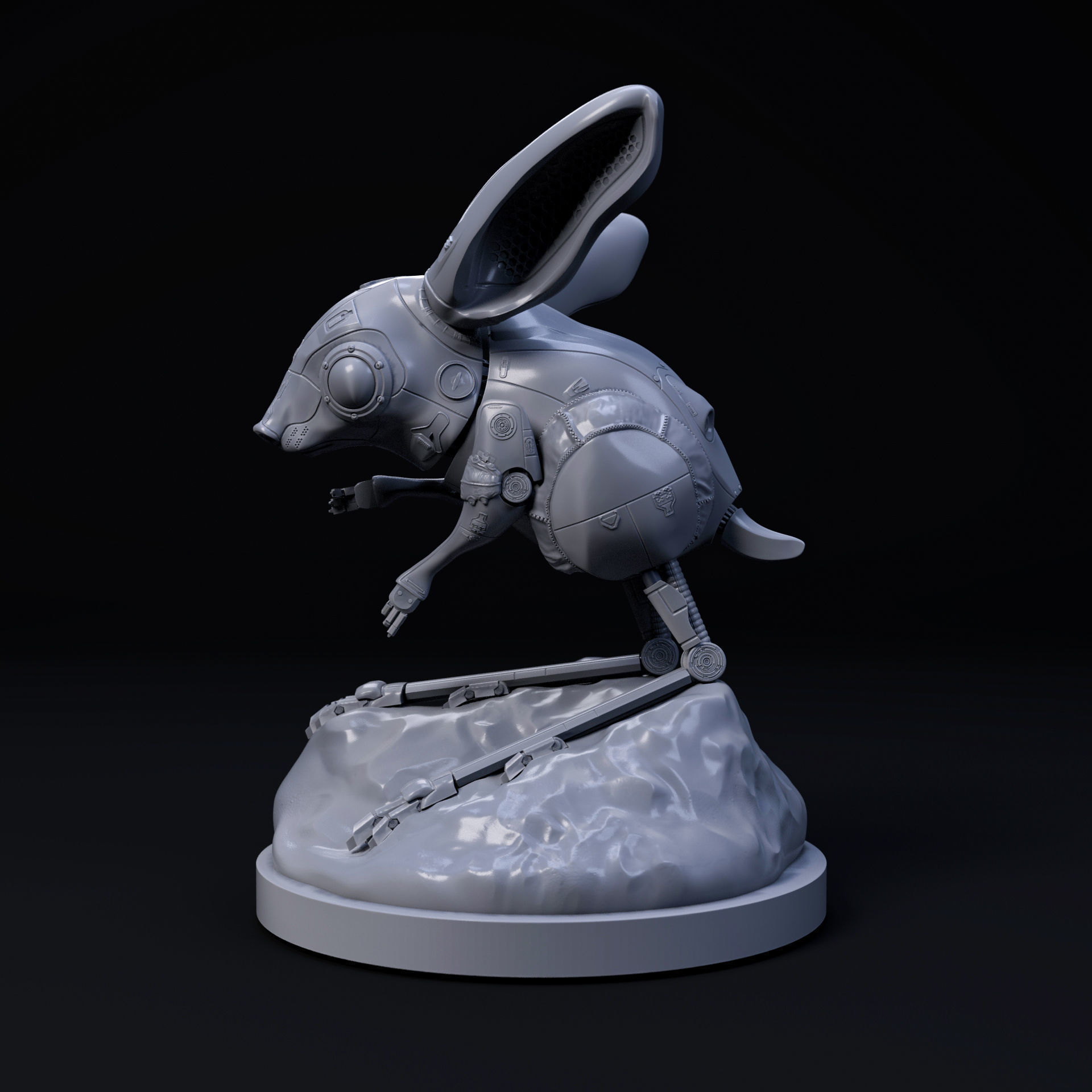 Jerboa mecha robot 32mm scale pre-supported 3D print model_3