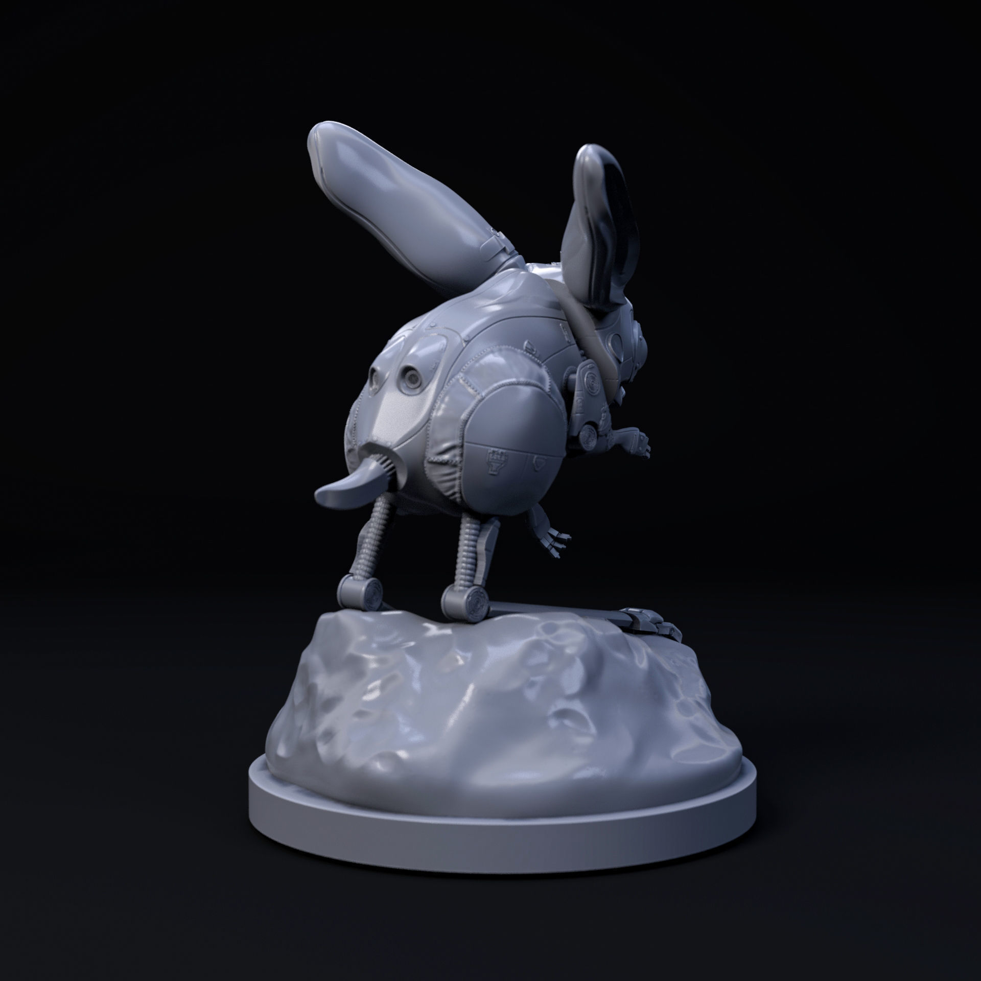 Jerboa mecha robot 32mm scale pre-supported 3D print model_4