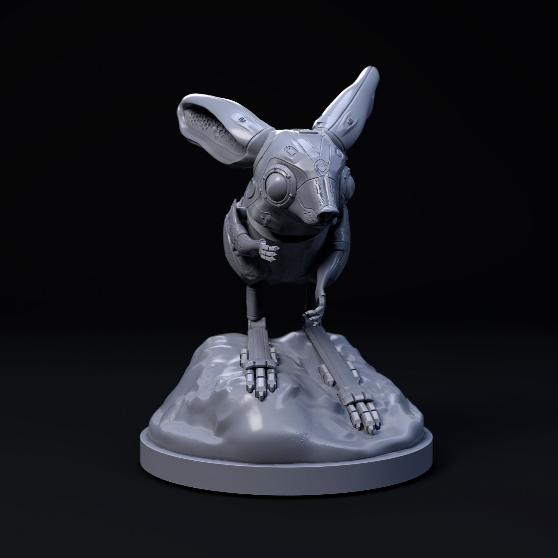 Jerboa mecha robot 32mm scale pre-supported 3D print model_1