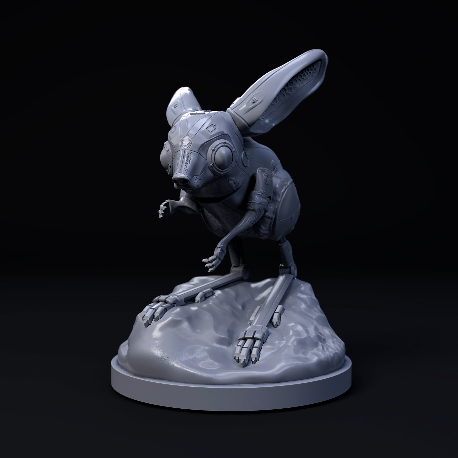 Jerboa mecha robot 32mm scale pre-supported 3D print model_2