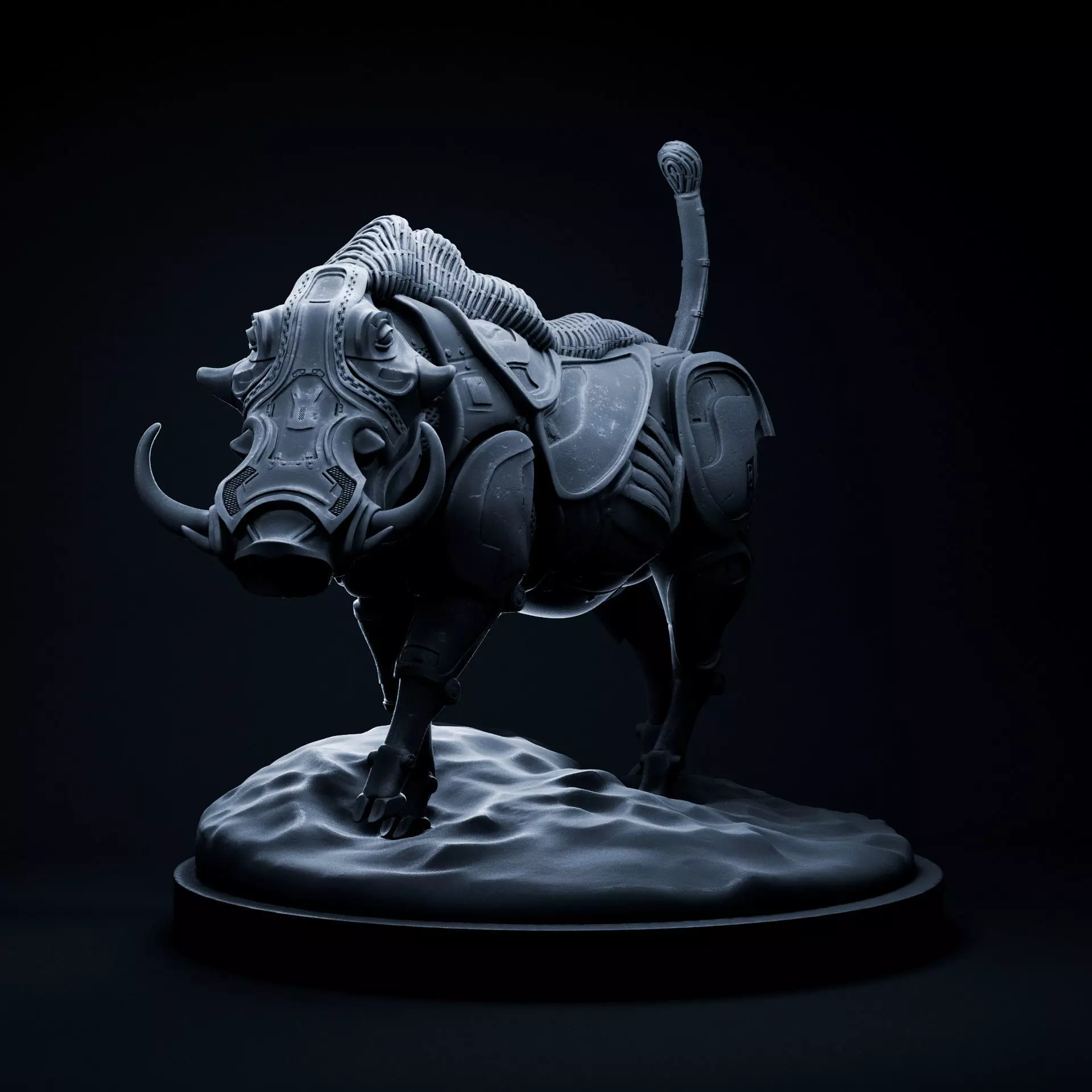 Warthog mecha robot 32mm scale pre-supported animal 3D print model_0